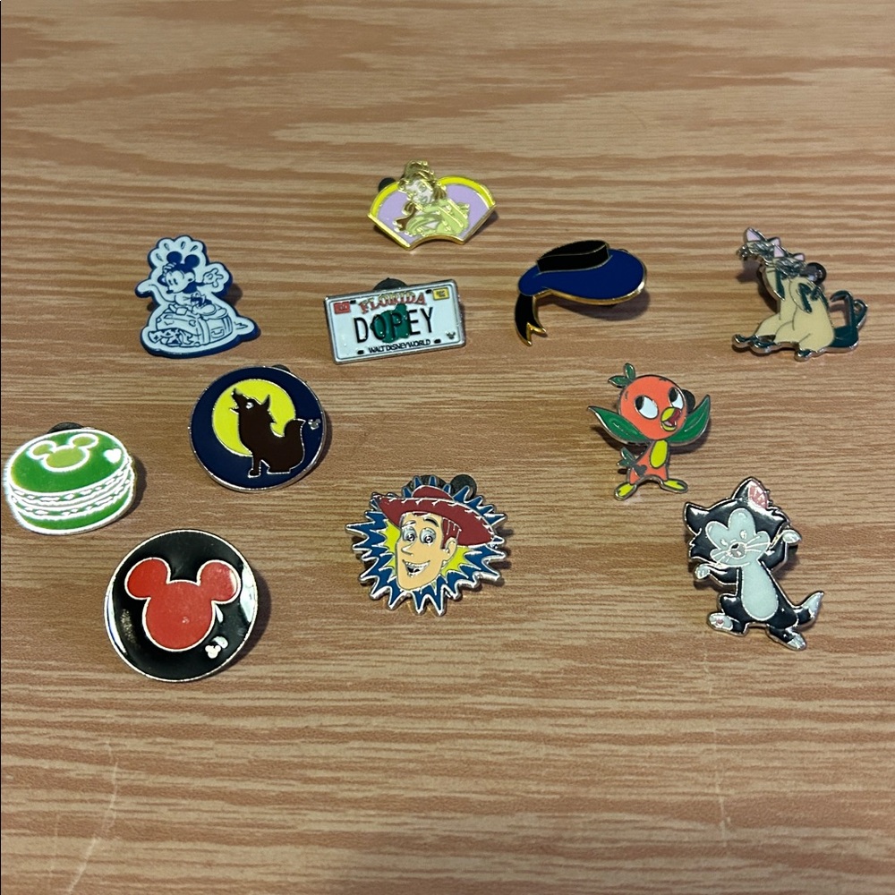 Disney Enamel Pin Set with Red and Blue Accents